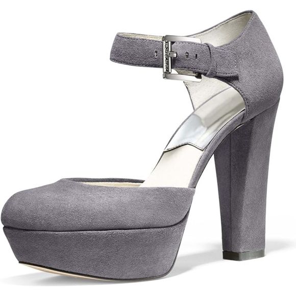 Michael Michael Kors Haven Ankle Strap Dark Slate Suede Platform SZ 10M:NWOT - Picture 10 of 16